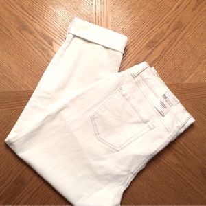 NWT INC Straight Cuffed Mid Rise White Jeans